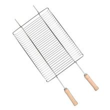 Grelha para Churrasco Big Grill 84CM em Arame Cromado com Cabo de Madeira Prata Mor