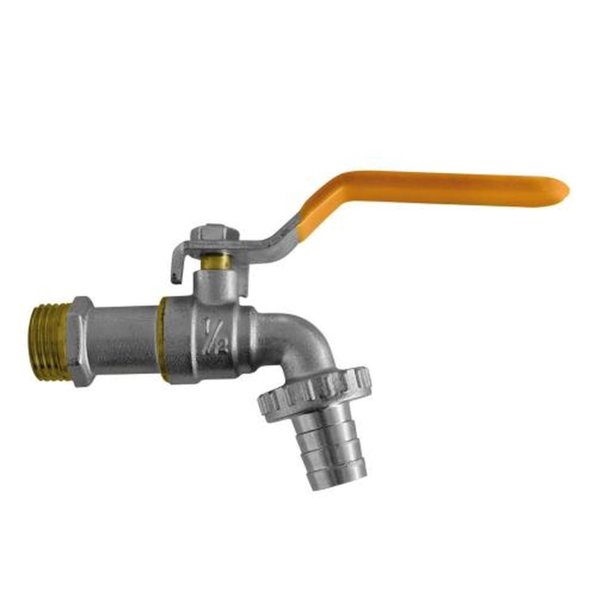 1/2 Torneira Jardim Esfera Niquelada Com Bico Adaptador - Dtools