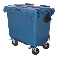 Contêiner Contentor Lixeira Plástico C660 660L com Pedal e Rodas Multicolor Higipack