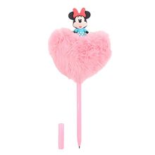 Caneta Molin do Brasil Coração Plush Disney Minnie Mouse Ponta Média com Escrita Azul Rosa