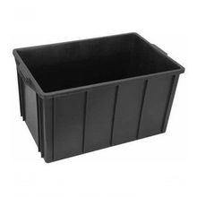 Caixa Plástica Empilhável Caixa 61L Empilhável Cx4p Polipropileno PP Preto Premium Colchões