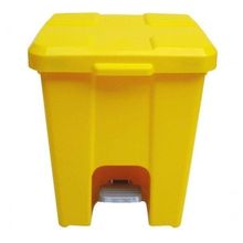 Cesto Lixeira Quadrada Plástica com Pedal 25L Abertura Higiênica Amarelo Higipack