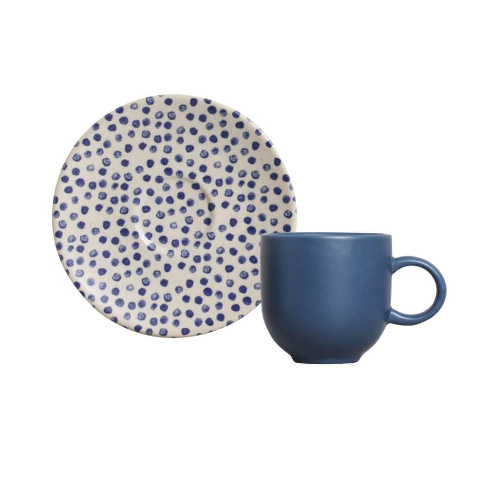 Encontraproduto.com.br - Conjunto Com 6 Xícaras De Café Com Pires Coup Stoneware Sardines 97Ml
