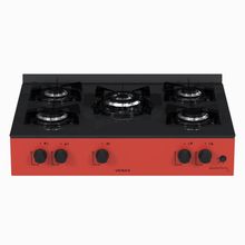 Fogao a Gas Portatil 5 Bocas Venax Grand Petit Line Vermelho