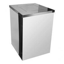 Kit 2 Lixeira Inox Quadrada com Tampa Vai-vem 100L Aço Inox Inox