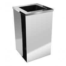 Lixeira Cesto de Lixo Quadrada 100L Aço Inox com Aro para Ambientes Comerciais Inox