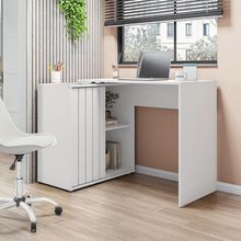 Mesa para Computador Retangular Tamires Moderno MDP MDF 140cm Branco Fosco