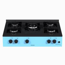Fogao a Gas Portatil 5 Bocas Venax Grand Petit Line Azul