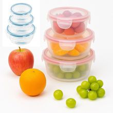 Kit 3 Potes Herméticos Redondos para Alimentos em Plástico com Tampa de Silicone Multiuso Yeet