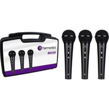 Kit de Microfones Dinâmicos MDU201 Cardióides com 3 Unidades Preto Harmonics