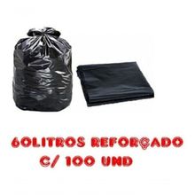 Saco para Lixo Preto Reforçado 60L Pacote com 100 Unidades 3KG Higipack