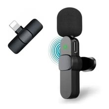 Microfone de Lapela MDM para Celulares Ios com Conexão Lightning Som Nítido Compacto Preto
