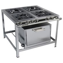 Fogão Industrial Stori Premium 4 Bocas 40x40 Com Forno M18 Aço Inox 430 Metalmaq