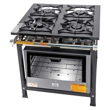 Fogão Industrial Tradicional 30x30 Baixa Pressão 4 Bocas Com Forno Itajobi