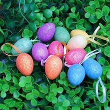Enfeite Decorativo de Páscoa Páscoa 18 Ovos Pendentes Coloridos para Decoração