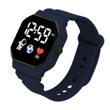 Relógio Digital Infantil Unicórnio Estudante Pulseira Plástico Impermeável Azul Escuro OEM