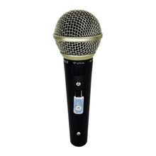 Microfone SM58 P4 Profissional para Locução e Canto com Resposta Metálica Preto Brilhante Leson