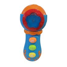 Microfone Infantil Musical Interativo com Luzes Coloridas Azul Unitoys