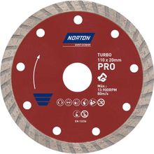 Disco De Corte Diamantado Norton Turbo Pro 110 Mm Para Serra Mármore Corte Seco E Refrigerado