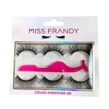 Kit Miss Frandy - Cílios Postiços com 3 Pares e uma Pinça