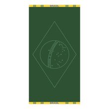 Toalha de Praia KazzaVip Jacquard Veludo 100% Algodão Bandeira Do Brasil 70cmx140m Verde