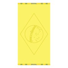 Toalha de Praia KazzaVip Jacquard Veludo 100% Algodão  Bandeira Do Brasil 70cmx140m Amarelo