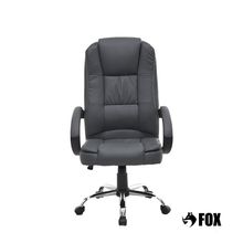 Cadeira De Escritório Presidente Fox Racer Base Cromada Com Rodinha Cinza Ut-c300