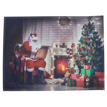 Jogo Americano Estampa Natalina Presentes Papai Noel 100% Algodão 33CM X 45CM 4 Peças Vermelho