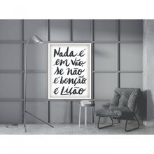 Quadro Decorativo Nada É em Vão Retangular 20x30CM Moldura Baixa sem Vidro Preto