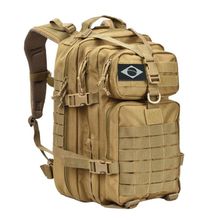 Mochila Militar Tática 50 Litros Impermeável com Patch Bandeira do Brasil Caqui OEM