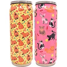 Garrafa Térmica Pets Latinha Inox C Canudo Retrátil 500ml em Aço para Academia Passeios Ou Trabalho