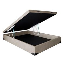 Cama Box Baú Casal Sintético Bege 38x138x188