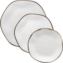 Kit Jogo Prato Raso Fundo Sobremesa 4 Pessoas 12Pçs Maresia