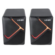 Caixa de Som Vinik Constellation 6W 2.0 LED Rainbow 2.0 USB P2 3,5MM com LED para PC Preto