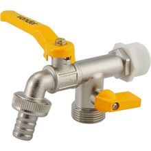 Torneira Esfera Vonder Niquelada Para Jardim Lavanderia 1/2 3/4 Com Bico Engate Rápido E Bucha De