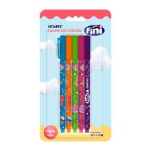 Caneta Gel Colorida Leonora Fini Ponta 0,6MM Conjunto com 5 Unidades para Estudos