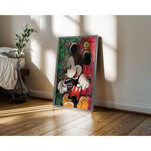 Quadro Decorativo Mickey Was Here Retangular 50x70CM Amadeirado