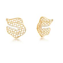 Brinco Ivy banhado em ouro com com zirconias