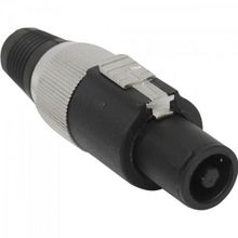 Conector Speakon de Linha Macho 4 Pólos PGSP0004 Preto/Cinza Storm pacote Com 10
