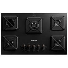 Cooktop 5 Bocas a Gás GLP Brastemp Mesa de Vidro Chama Simmer Preto Acendimento Superautomático BDS75AE