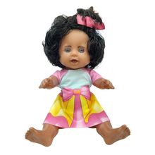 Boneca Duda Negra com Vestido de Laço 34cm 1136 - Bee Toys