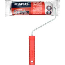 Rolo De Lã De Carneiro Para Pintura 15 Cm Com Cabo E Suporte Metálico Atlas