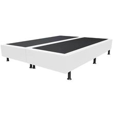 Cama Base Box Casal Bipartido Sintético Branco 30x138x188