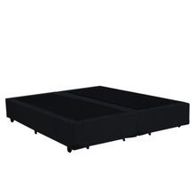 Cama Base Box Casal Bipartido Preto Suede 30x138x188