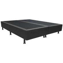 Base Box Queen Bipartido Preto Suede 38x158x198