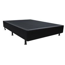 Cama Base Box Casal Sintético Preto 38x138x188