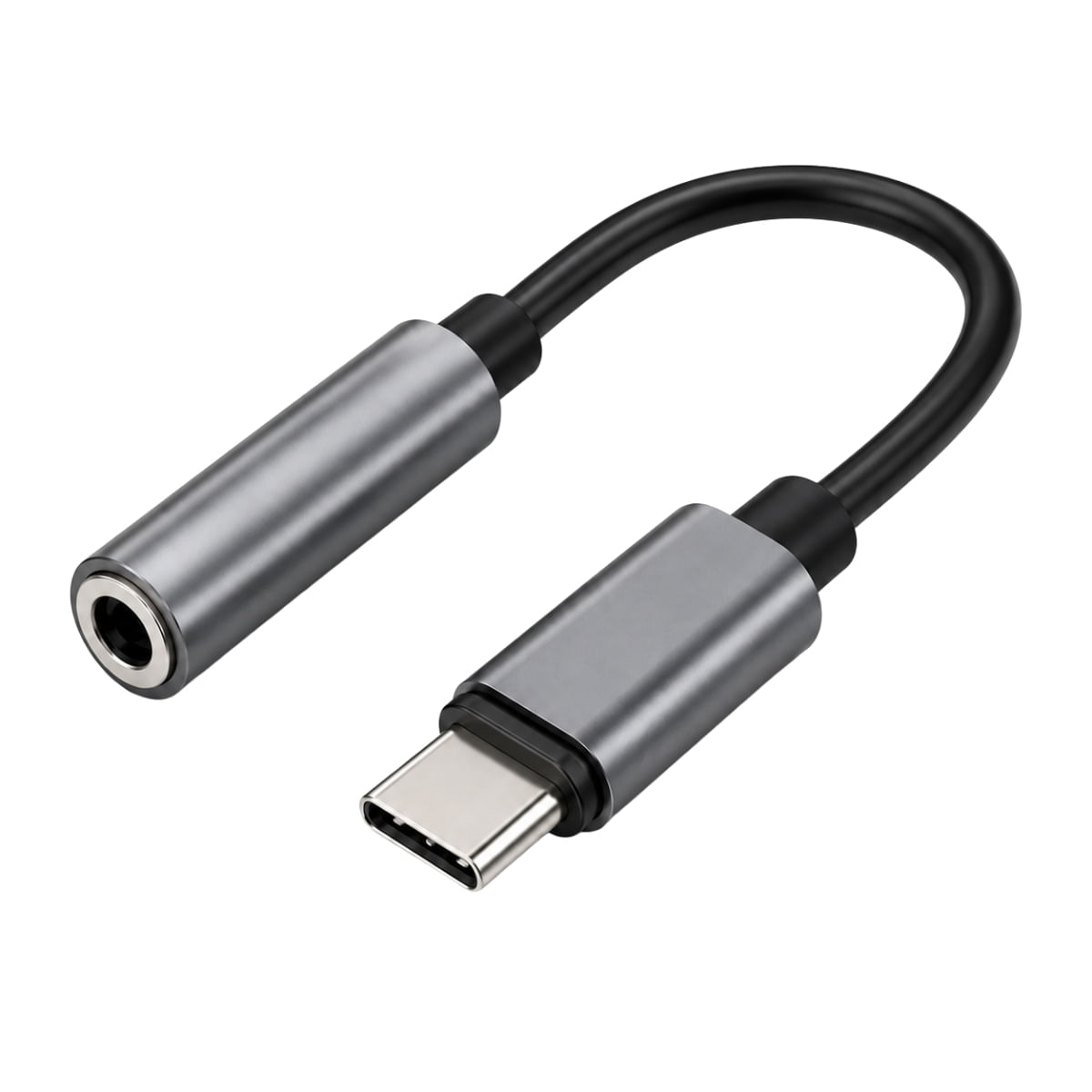 Adaptador USB-C P2 Preto Som e Áudio Uso Compatível 10cm