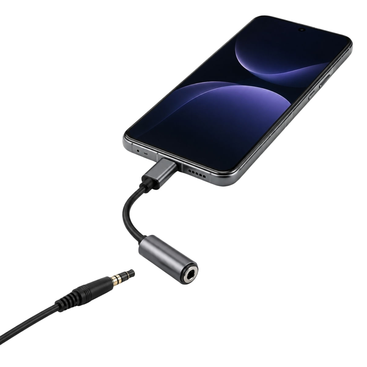 Adaptador USB-C P2 Preto Áudio P2 Confira Compat. Reforçado