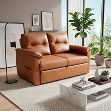 Sofá Cama Tiffany 2 Lugares Reclinável 160cm Marrom Corino Matrix