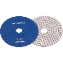 Disco de Lixa Diamantado 4 Grão 80 1264400080 com Costado em Pluma para Mármore e Granito Vonder